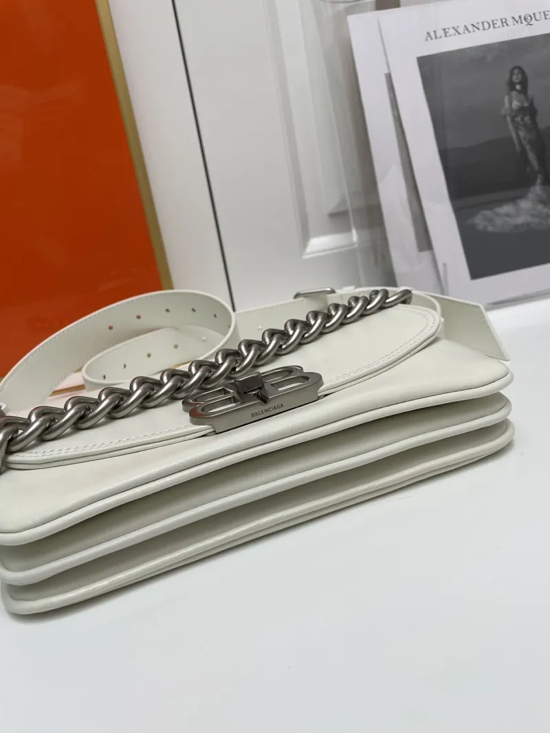 Balenciaga White Small Chain Crossbody Bag 9015 - Image 7
