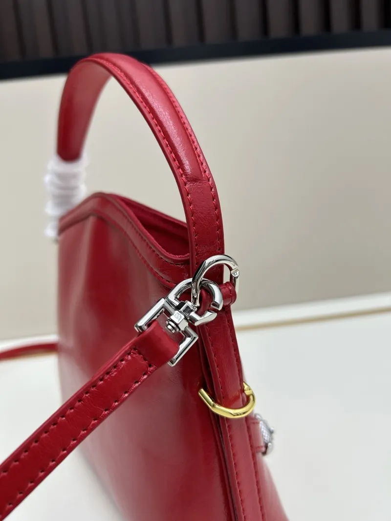 Givenchy Red Leather Crossbody Satchel Bag - Image 5