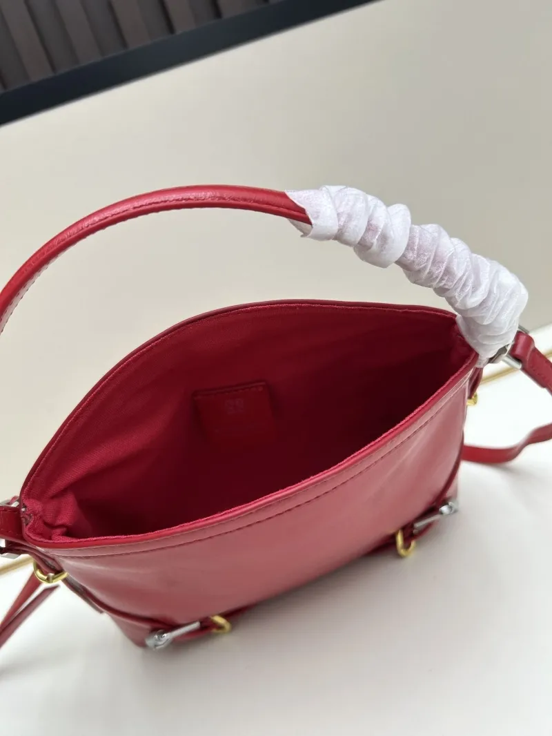Givenchy Red Leather Crossbody Satchel Bag - Image 7