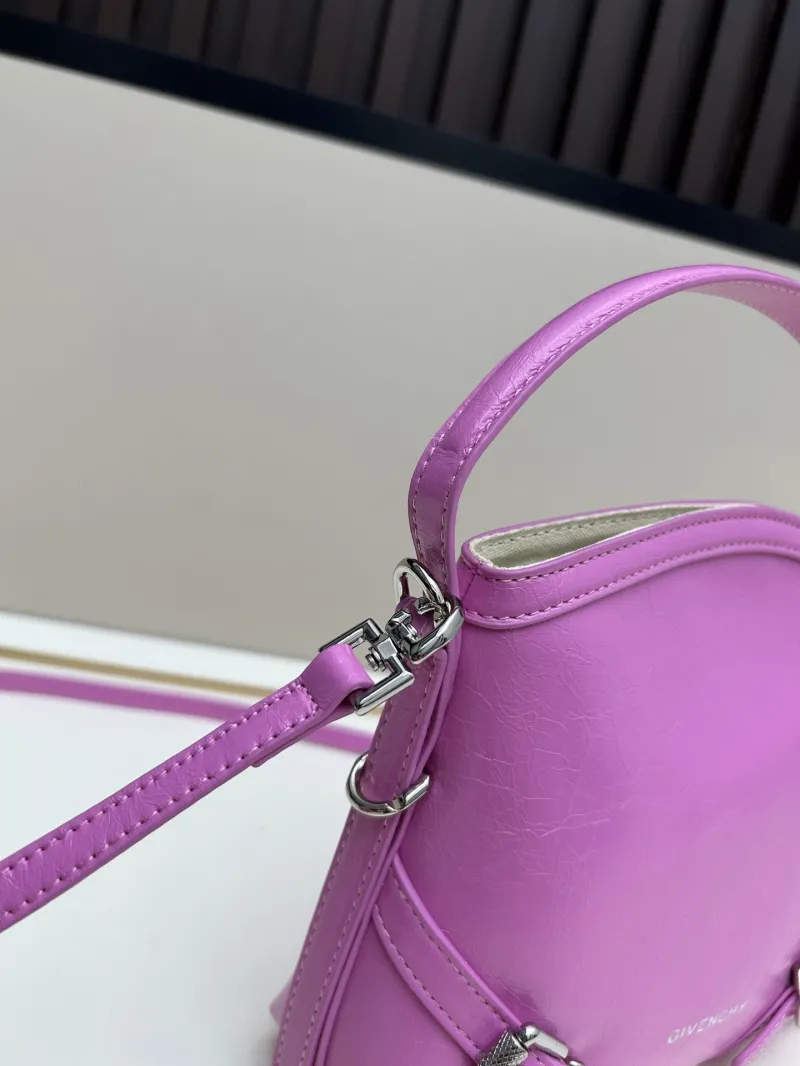 Givenchy Pink Leather Satchel Crossbody Bag 19x16.5x4cm - Image 6