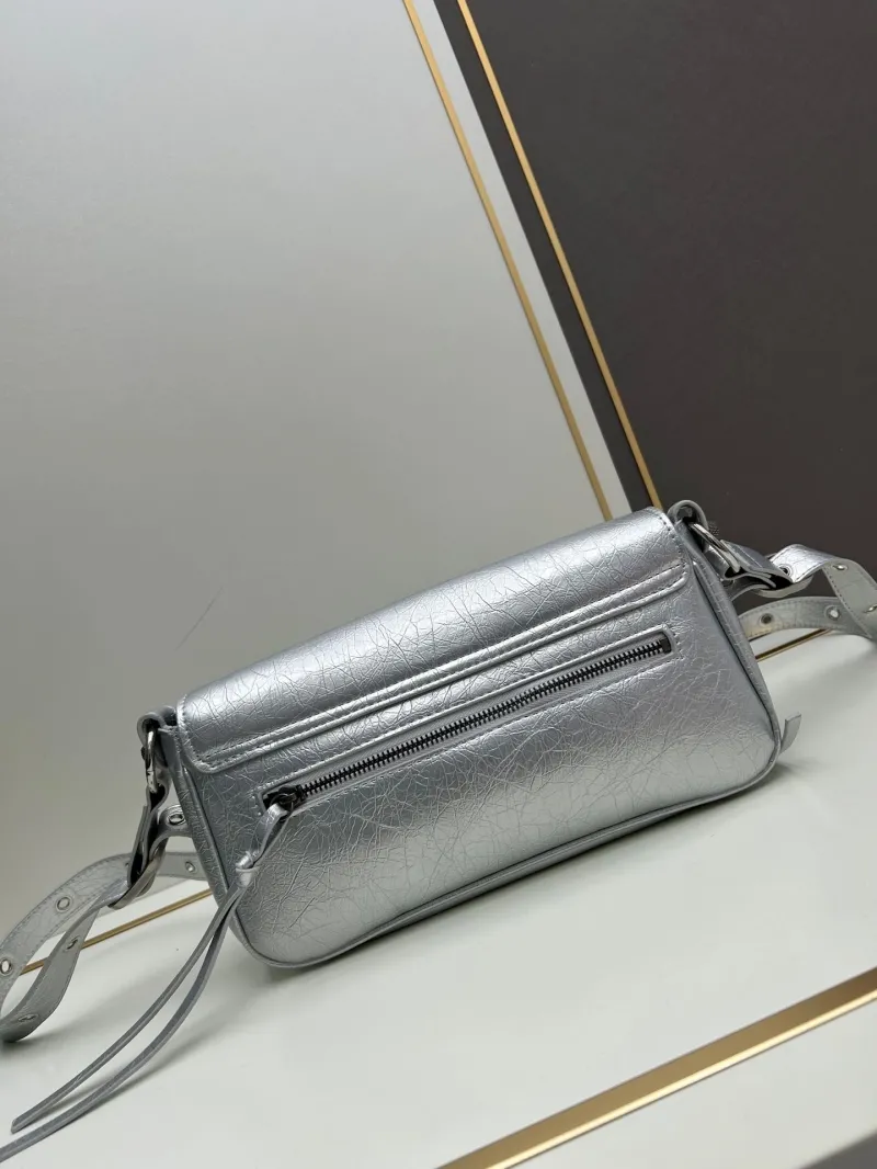 Balenciaga Silver Crossbody Satchel Bag 6845 - Image 3