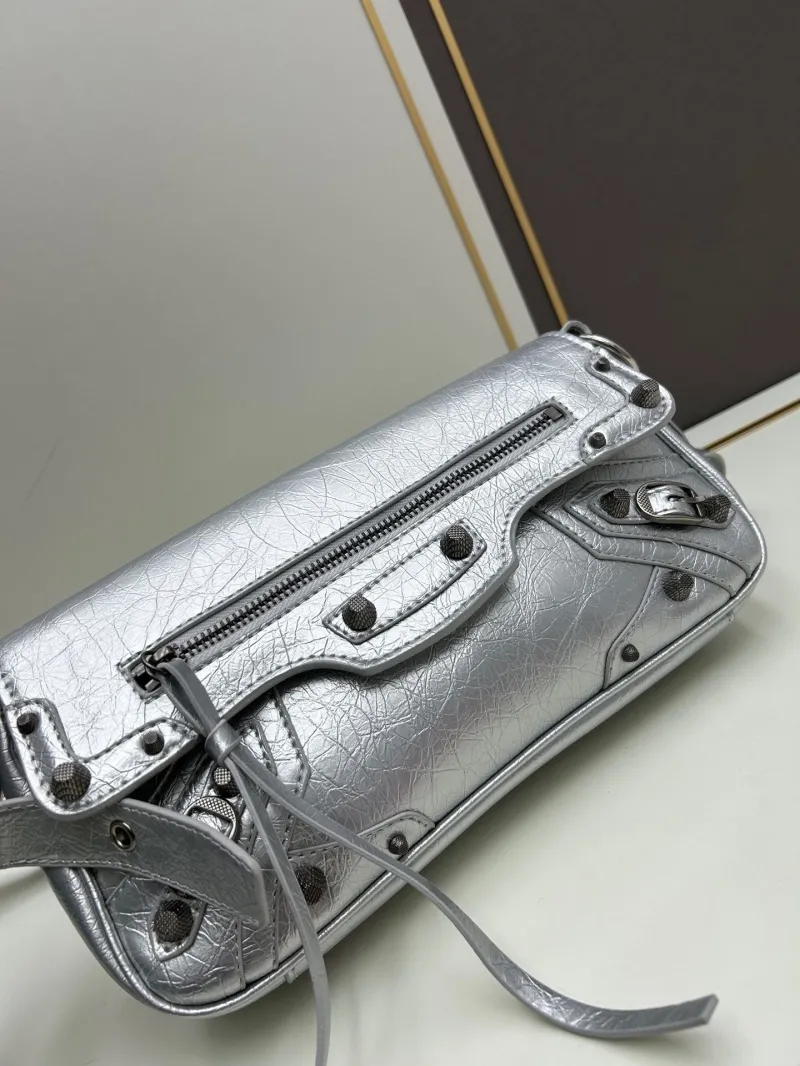 Balenciaga Silver Crossbody Satchel Bag 6845 - Image 4