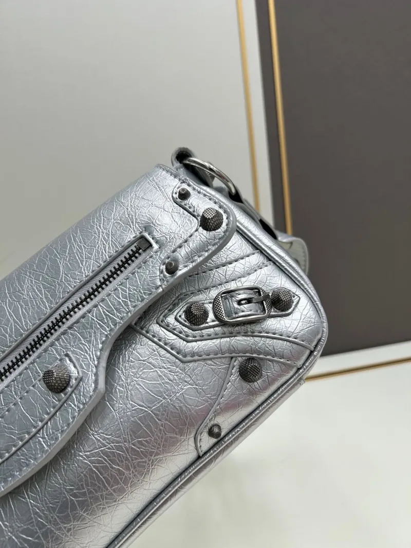 Balenciaga Silver Crossbody Satchel Bag 6845 - Image 5