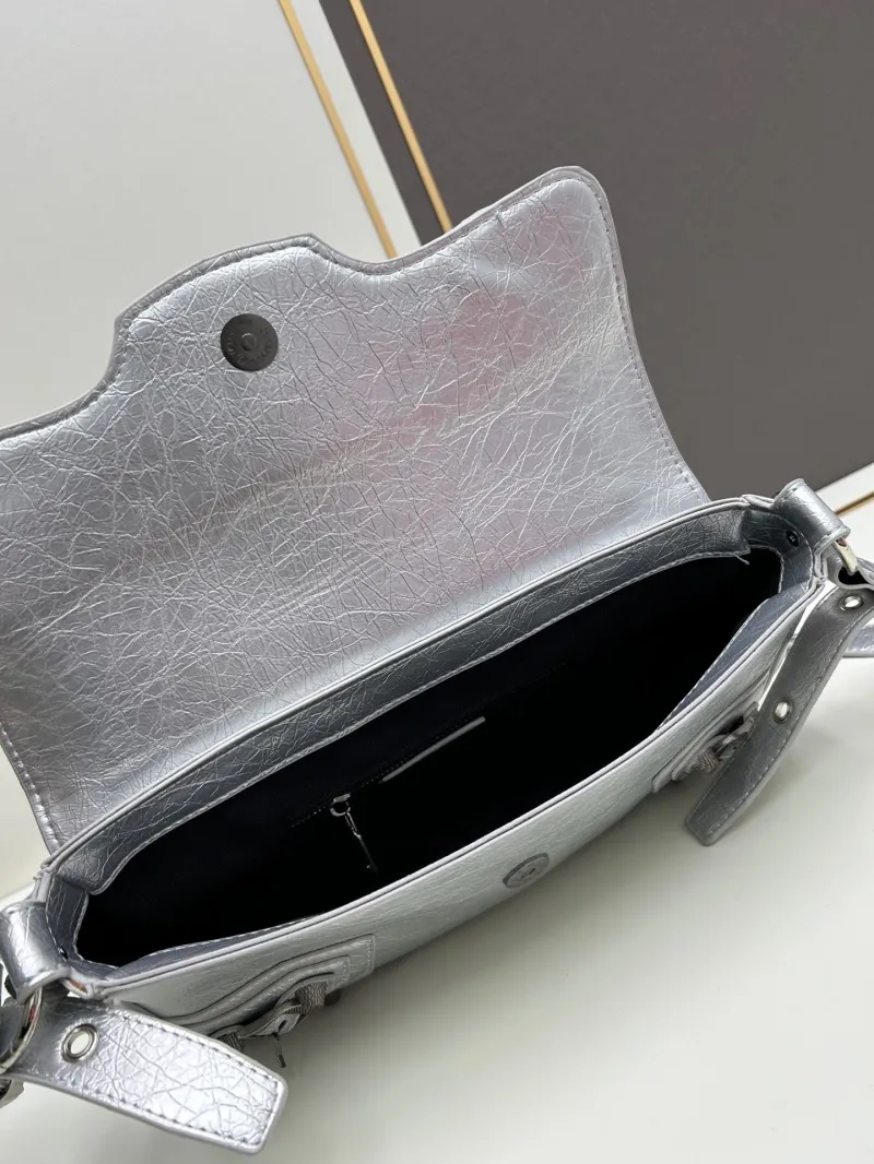 Balenciaga Silver Crossbody Satchel Bag 6845 - Image 7