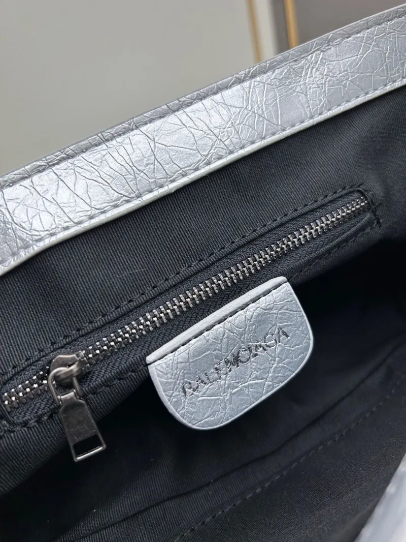Balenciaga Silver Crossbody Satchel Bag 6845 - Image 8