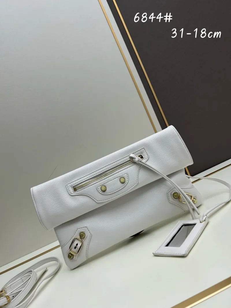 Balenciaga White Satchel Crossbody Bag 6844# 31-18cm