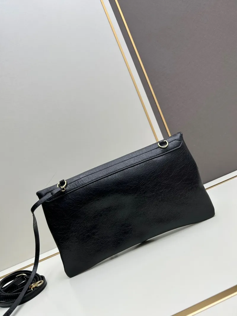Alternative view of Balenciaga Black Leather Crossbody Satchel Bag 6844
