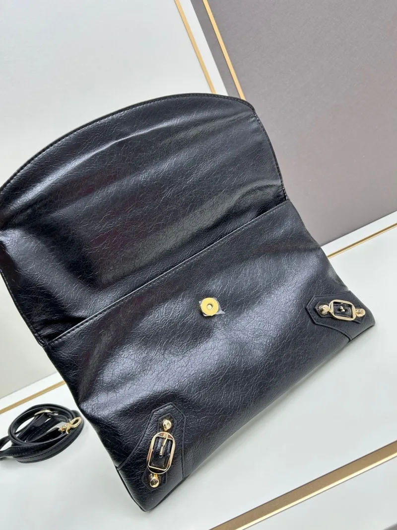 Balenciaga Black Leather Crossbody Satchel Bag 6844 - Image 5
