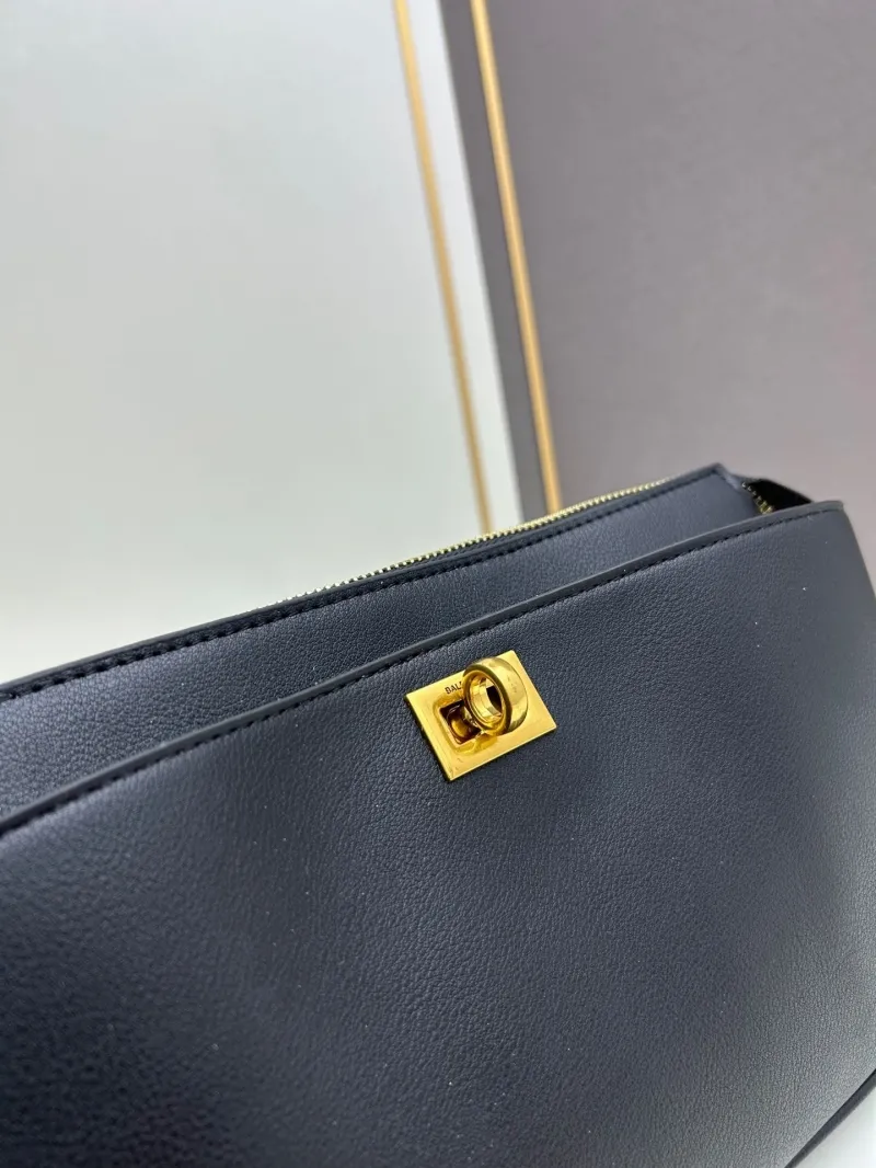 Balenciaga Black Leather Shoulder Bag 6904 - Image 4