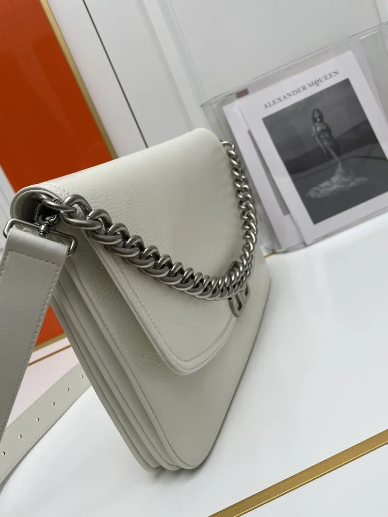 Balenciaga White Large Leather Satchel Bag 9015 - Image 3