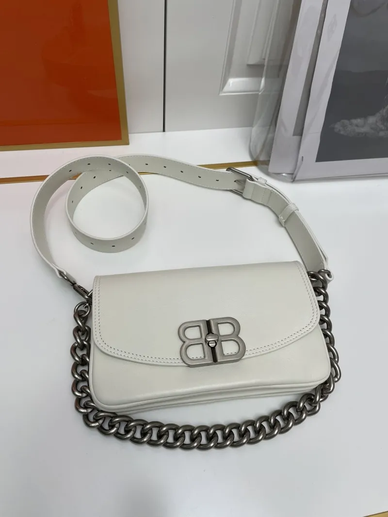 Balenciaga 9015 Small White Leather Satchel Bag - Image 5