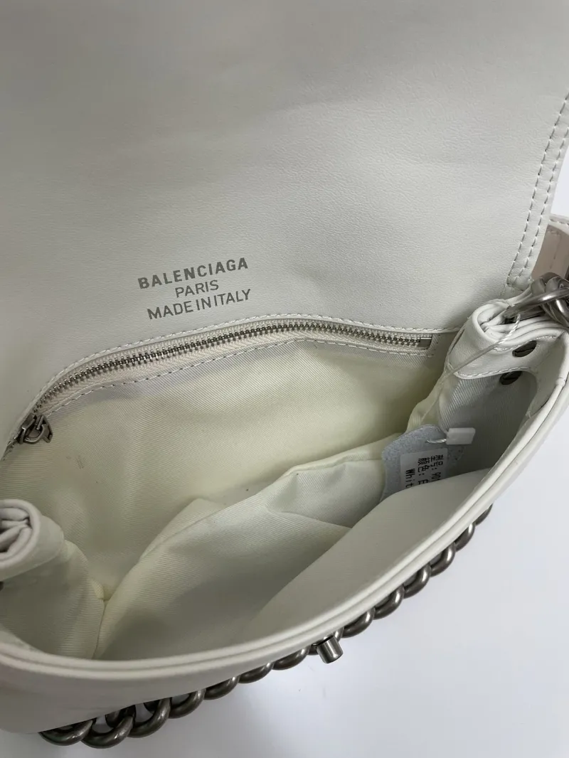 Balenciaga 9015 Small White Leather Satchel Bag - Image 8