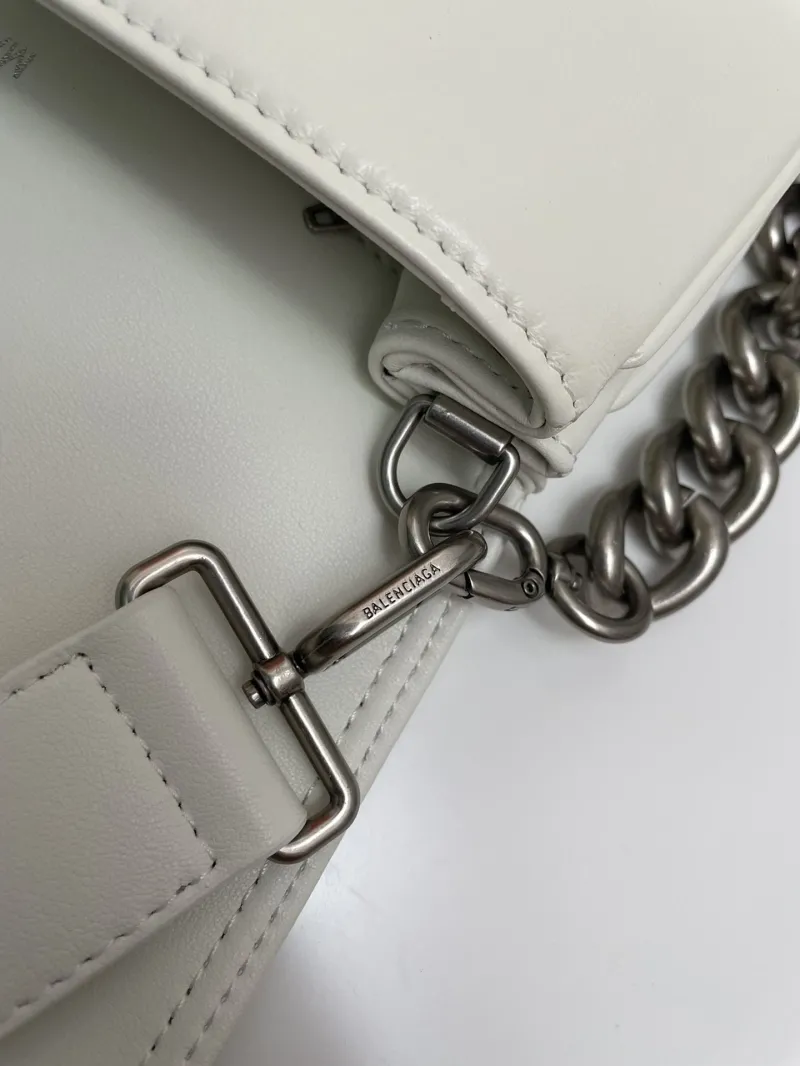 Balenciaga 9015 Small White Leather Satchel Bag - Image 9