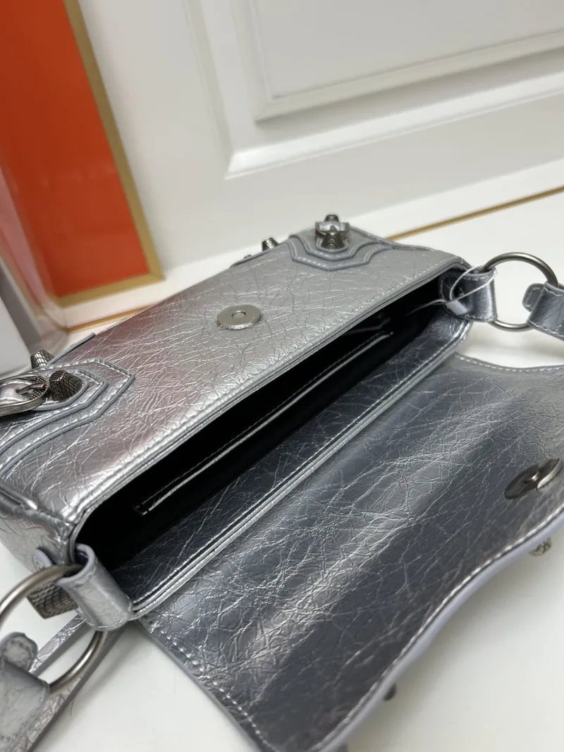 Balenciaga Silver Satchel Crossbody Bag 9020 - Image 7