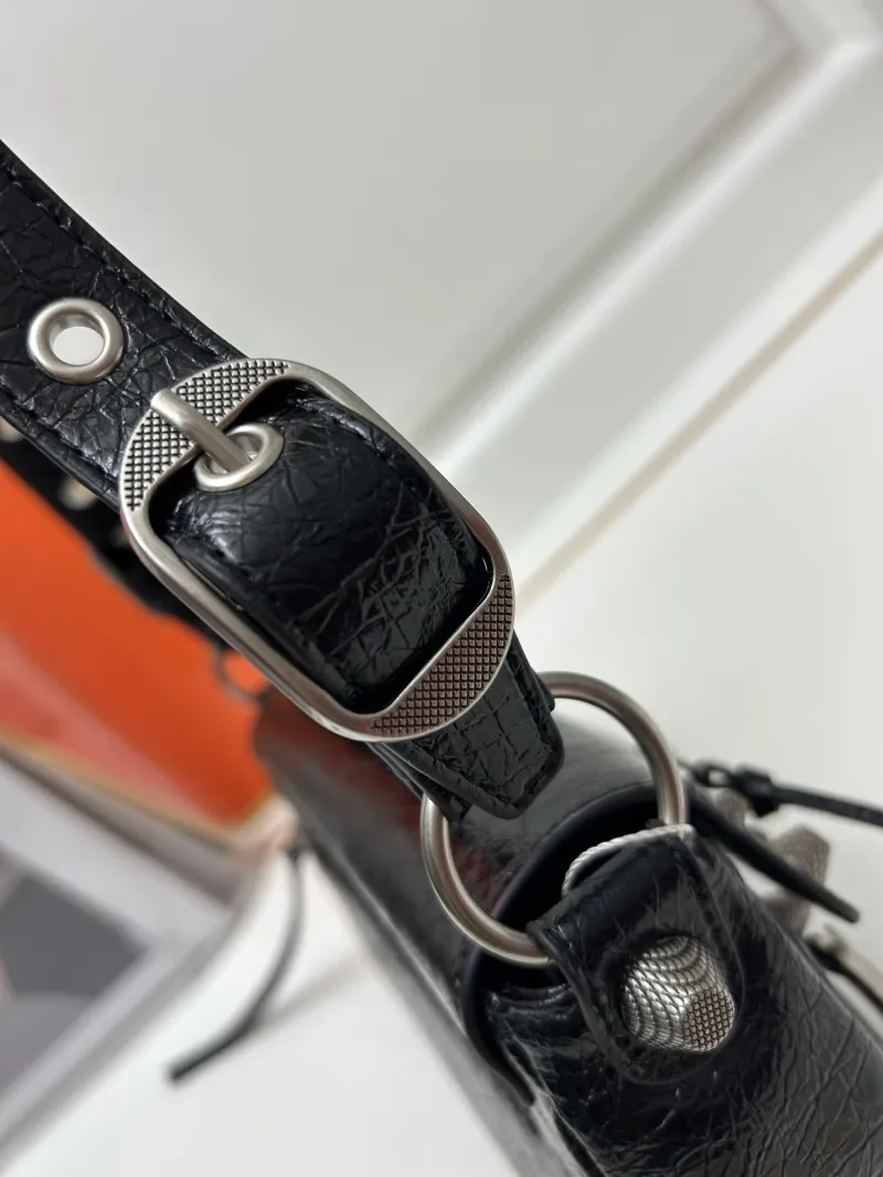 Balenciaga Black Leather Satchel Bag 9020 - Image 4