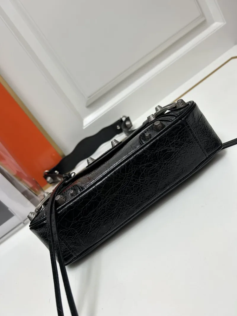 Balenciaga Black Leather Satchel Bag 9020 - Image 5