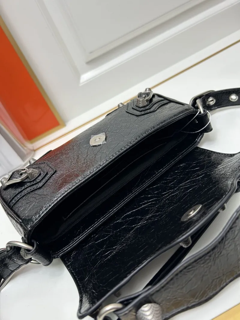 Balenciaga Black Leather Satchel Bag 9020 - Image 6