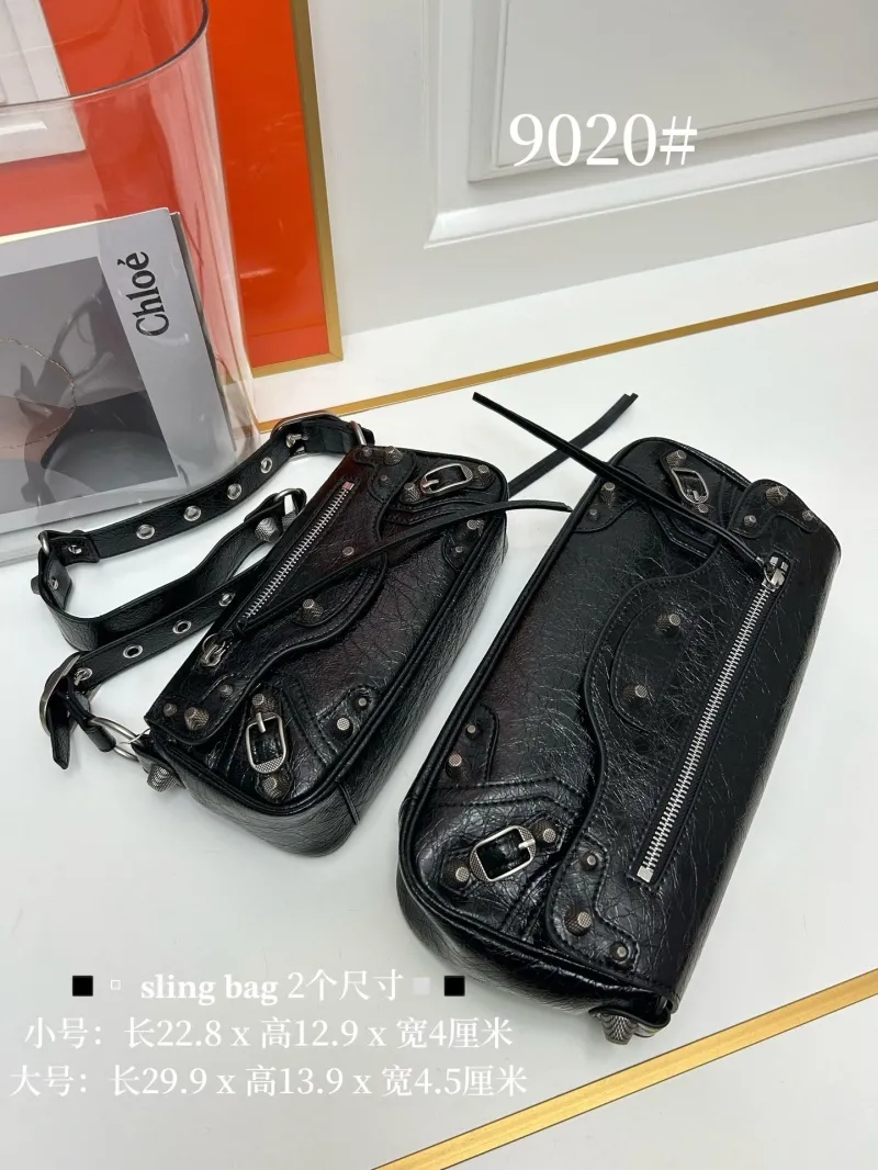 Balenciaga Black Leather Satchel Bag 9020 - Image 9