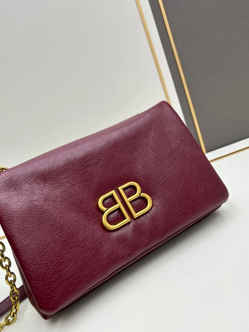 Balenciaga Burgundy Leather Crossbody Bag 6903 - Image 3