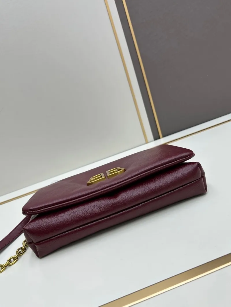 Balenciaga Burgundy Leather Crossbody Bag 6903 - Image 4