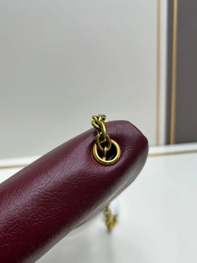 Balenciaga Burgundy Leather Crossbody Bag 6903 - Image 6