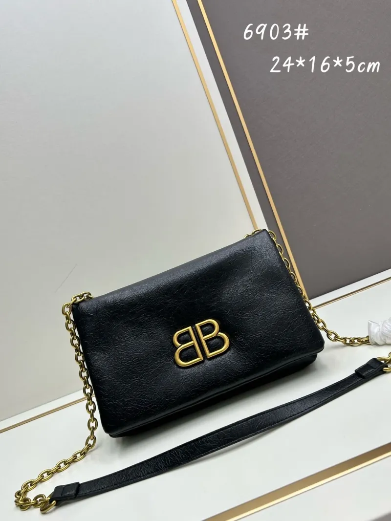 Balenciaga Black Leather Crossbody Bag 6903