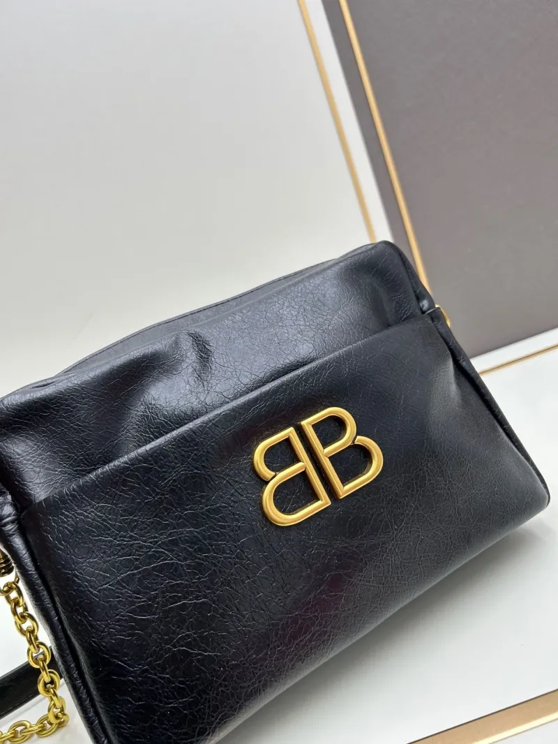 Balenciaga Black Leather Crossbody Bag 6888 - Image 4