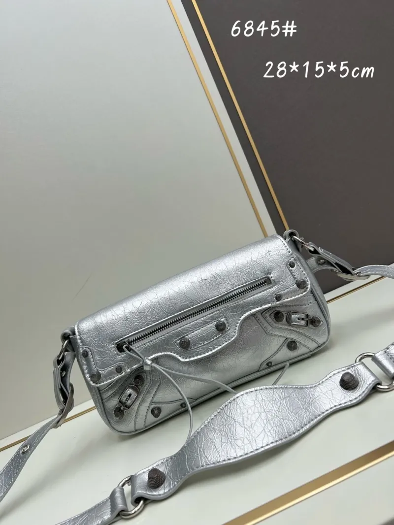 Balenciaga Silver Crossbody Bag 6845