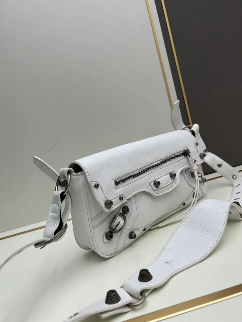 Alternative view of Balenciaga White Satchel Crossbody Bag 6845