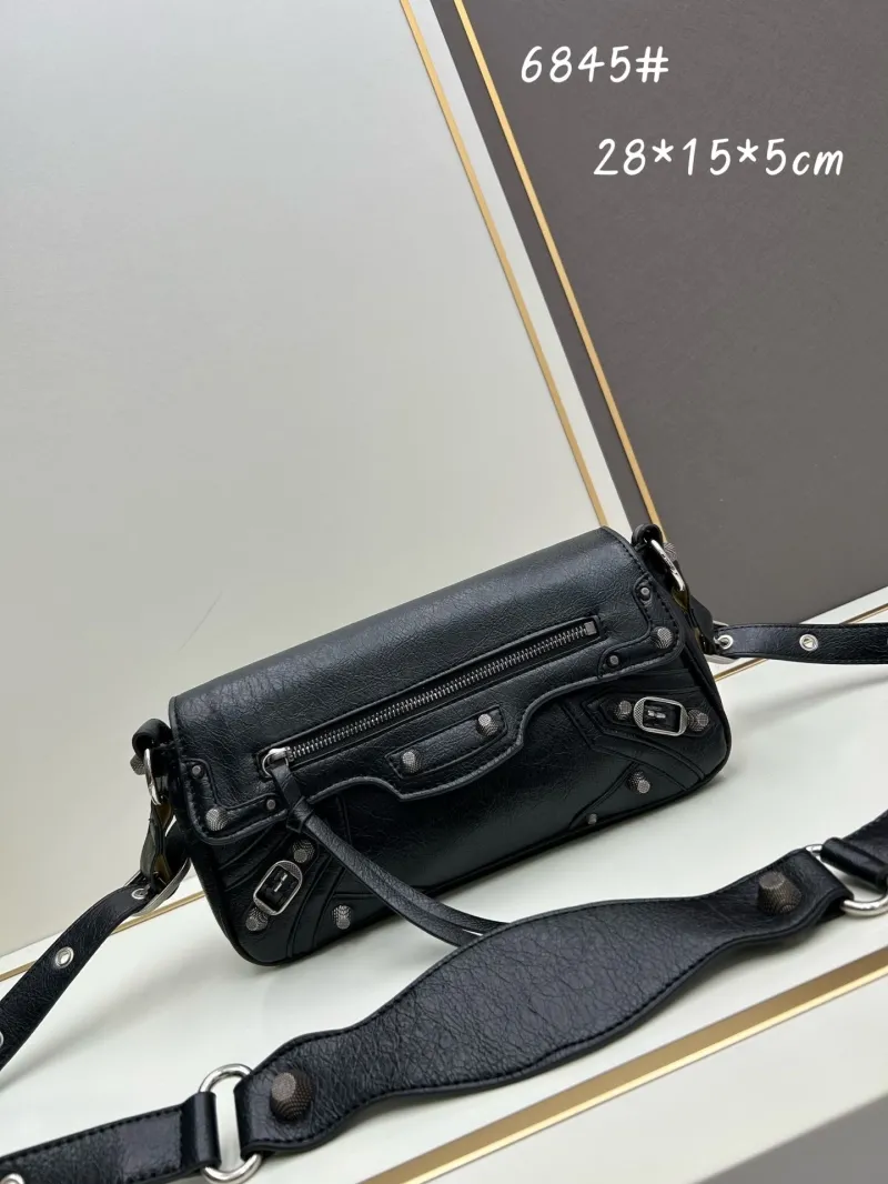 Balenciaga Black Leather Crossbody Bag 6845