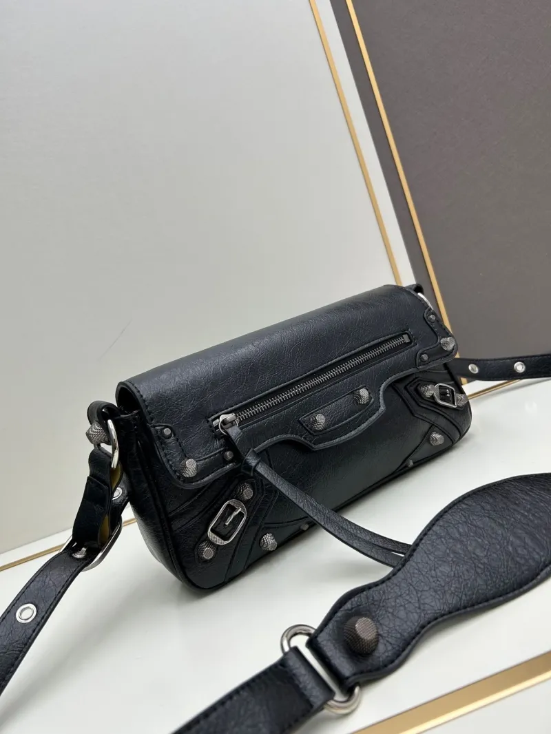Alternative view of Balenciaga Black Leather Crossbody Bag 6845