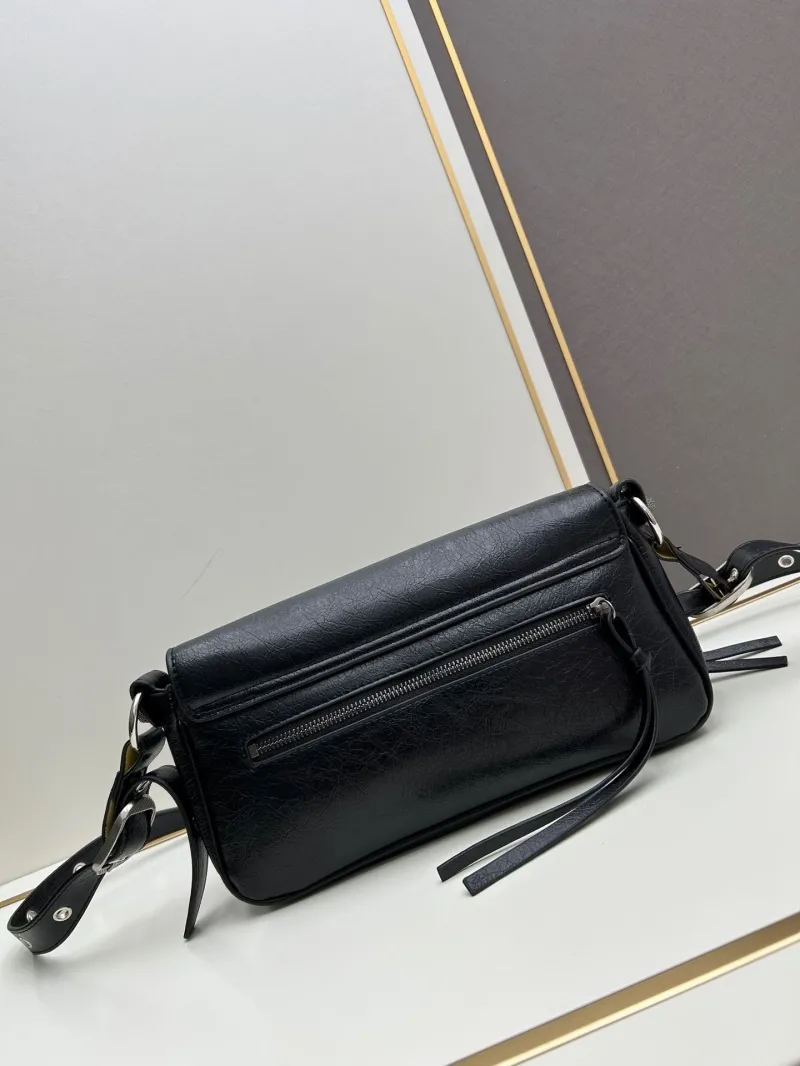 Balenciaga Black Leather Crossbody Bag 6845 - Image 3