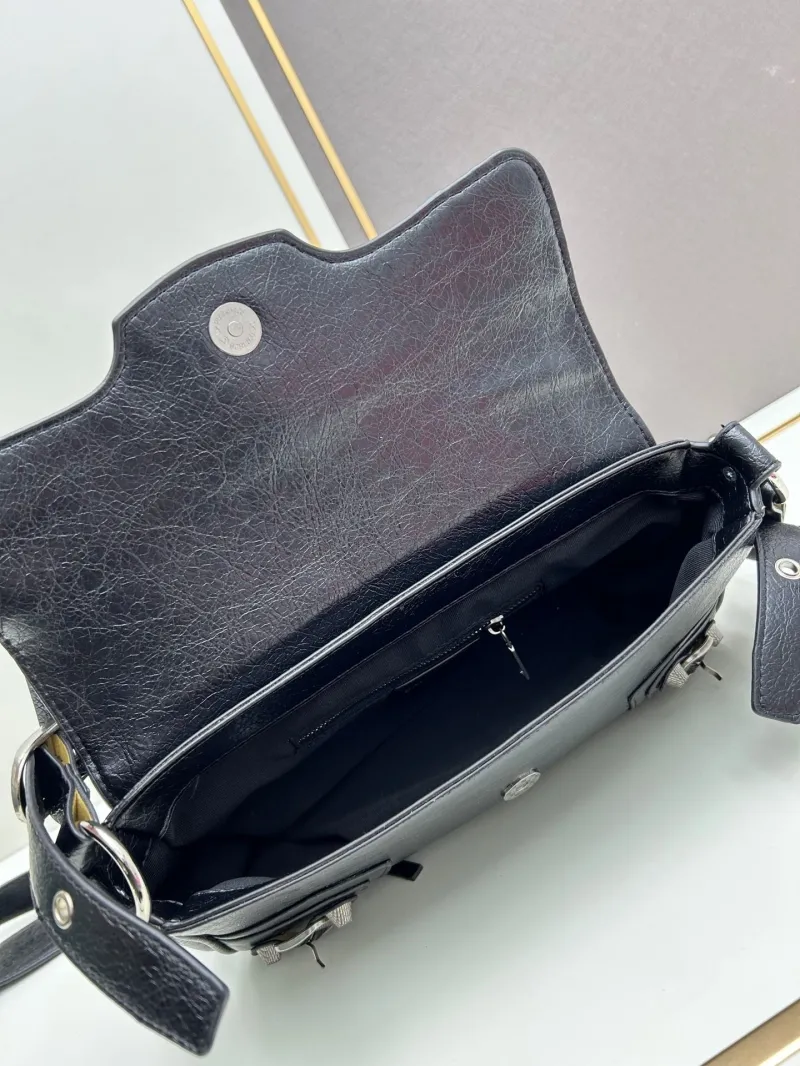 Balenciaga Black Leather Crossbody Bag 6845 - Image 7