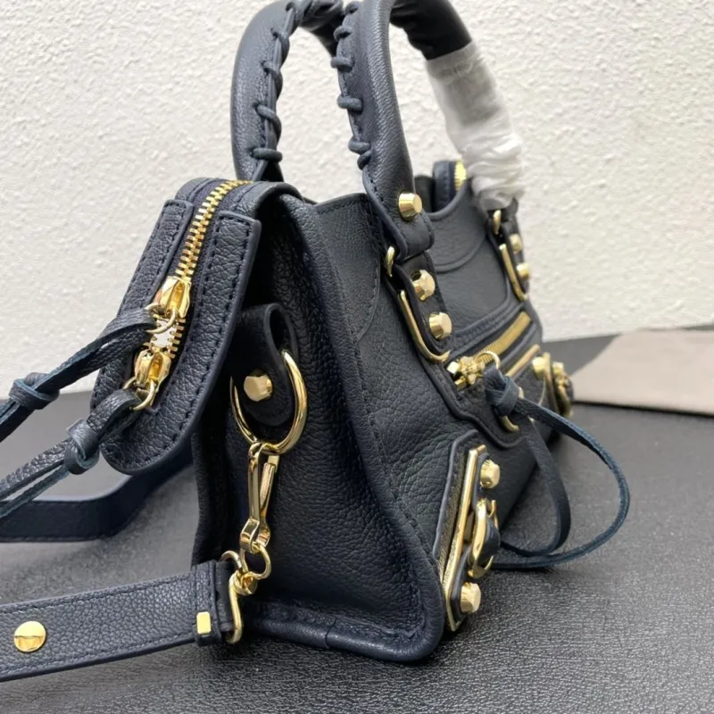 Balenciaga Small Dark Navy Top Handle Crossbody Bag - Image 5