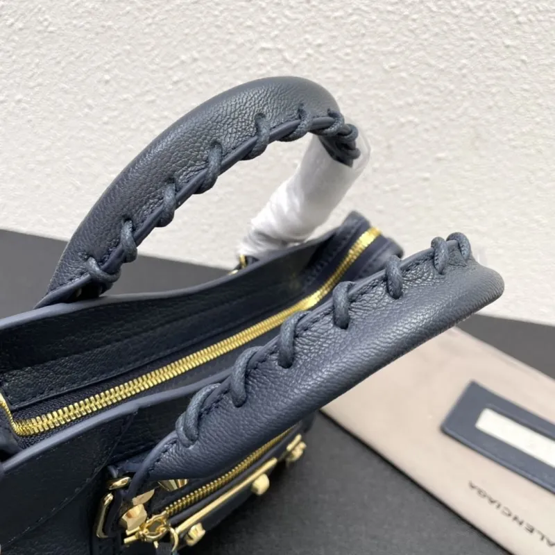 Balenciaga Small Dark Navy Top Handle Crossbody Bag - Image 6