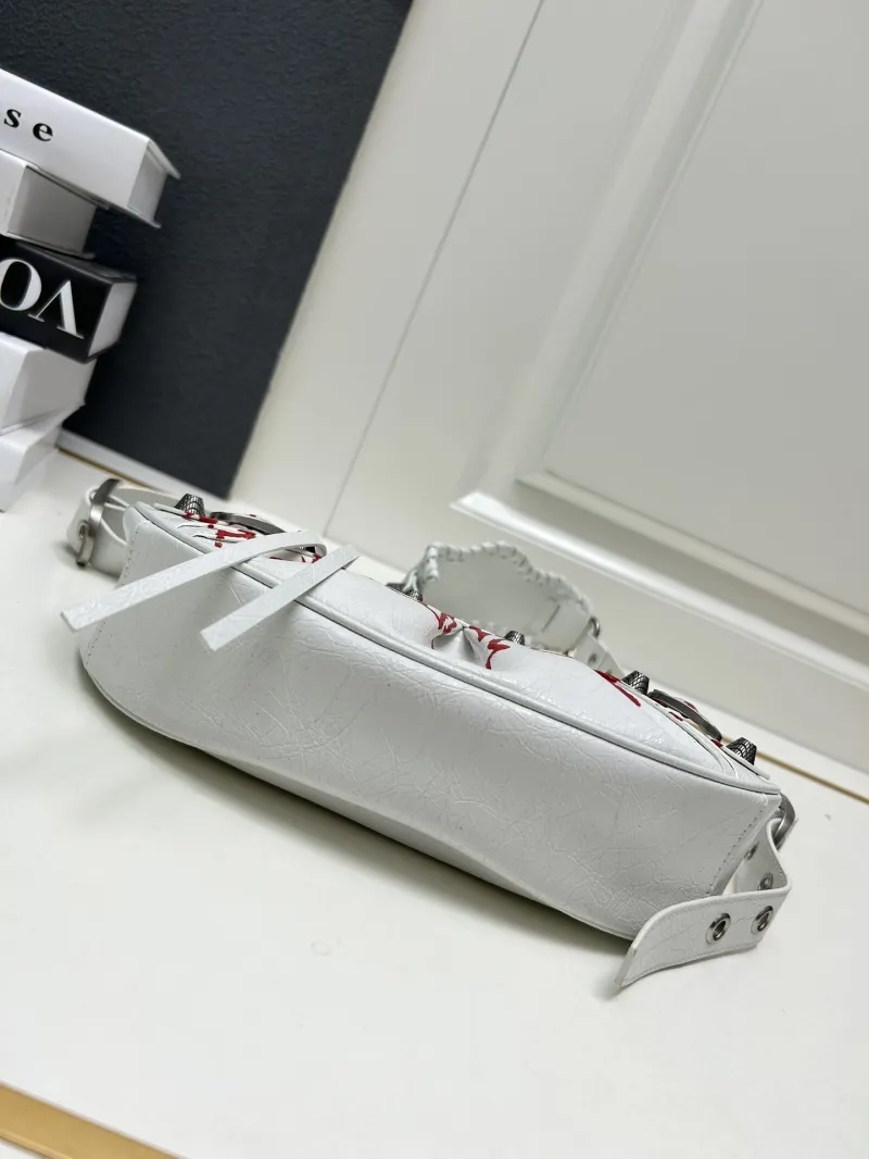 Balenciaga White Crescent Shoulder Bag 8081 - Image 7