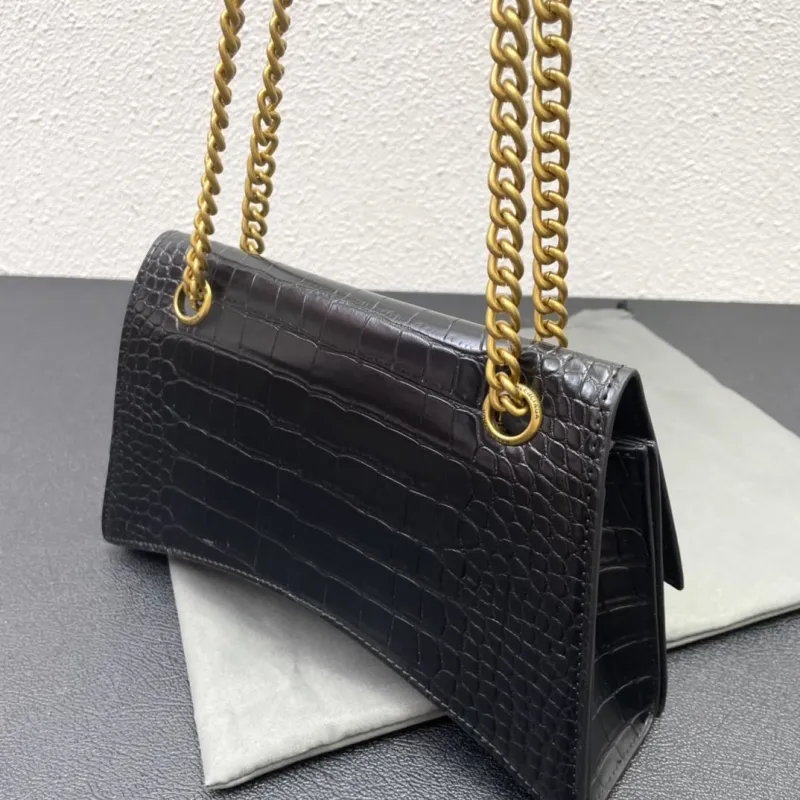 Balenciaga Black Crocodile Chain Shoulder Bag 8915 Small 25cm - Image 6