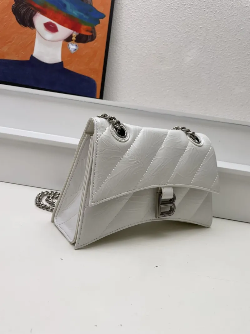 Balenciaga White Quilted Chain Shoulder Bag 8911 - Image 3