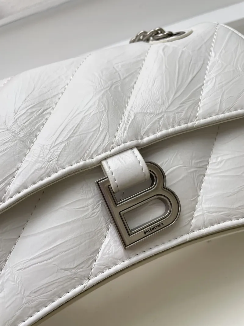 Balenciaga White Quilted Chain Shoulder Bag 8911 - Image 4