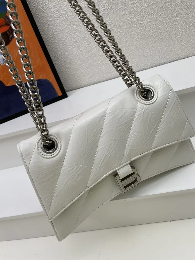 Balenciaga White Quilted Chain Shoulder Bag 8911 - Image 6