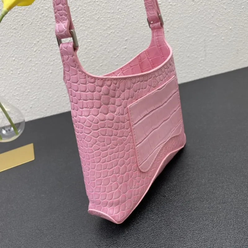 Balenciaga Pink Crocodile Embossed Top Handle Bag 8087 23cm - Image 4