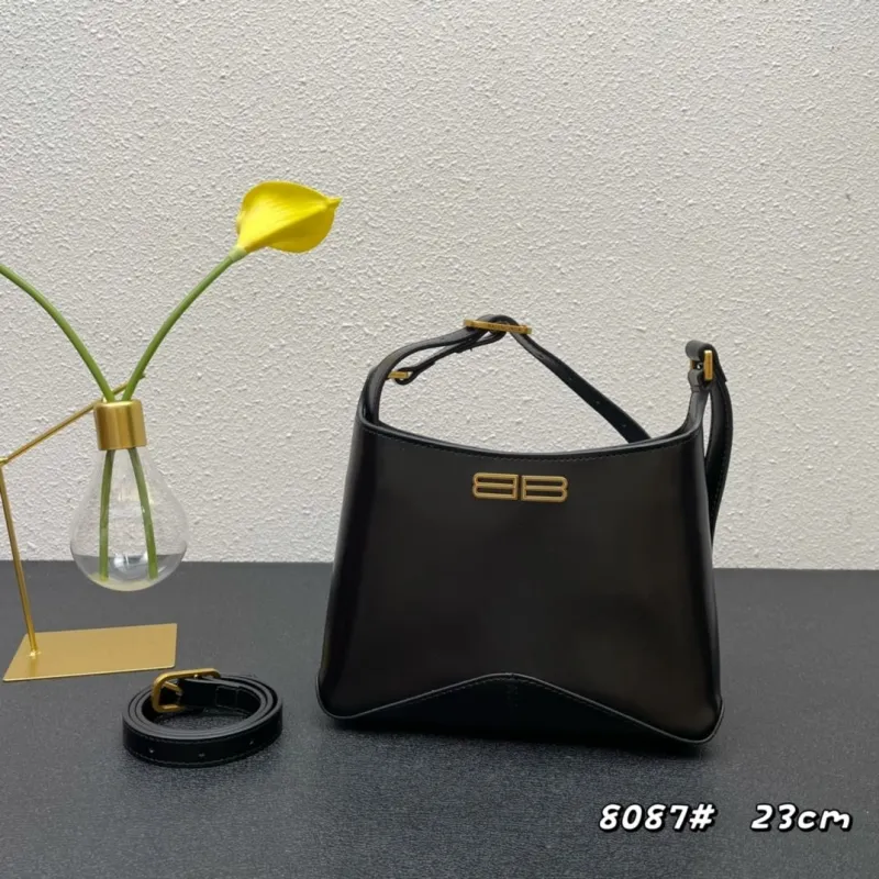 Balenciaga Black Top Handle Handbag 8087 23cm