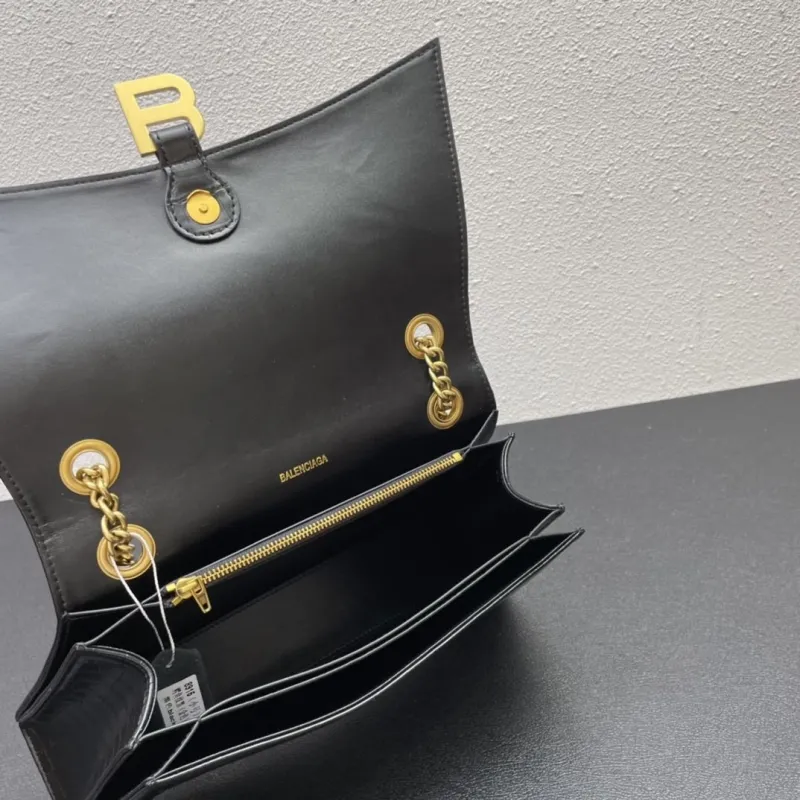Balenciaga Black Crocodile Embossed Chain Shoulder Bag 8915 - Image 8