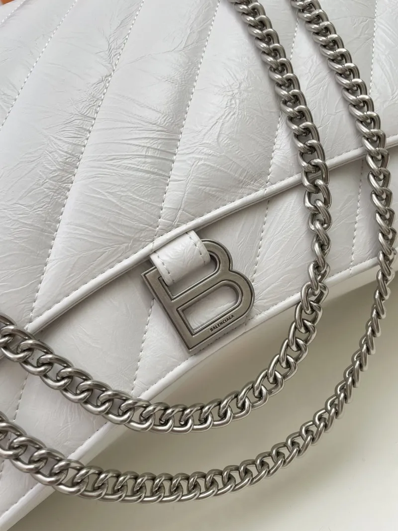 Balenciaga White Quilted Chain Shoulder Bag 8911 - Image 4