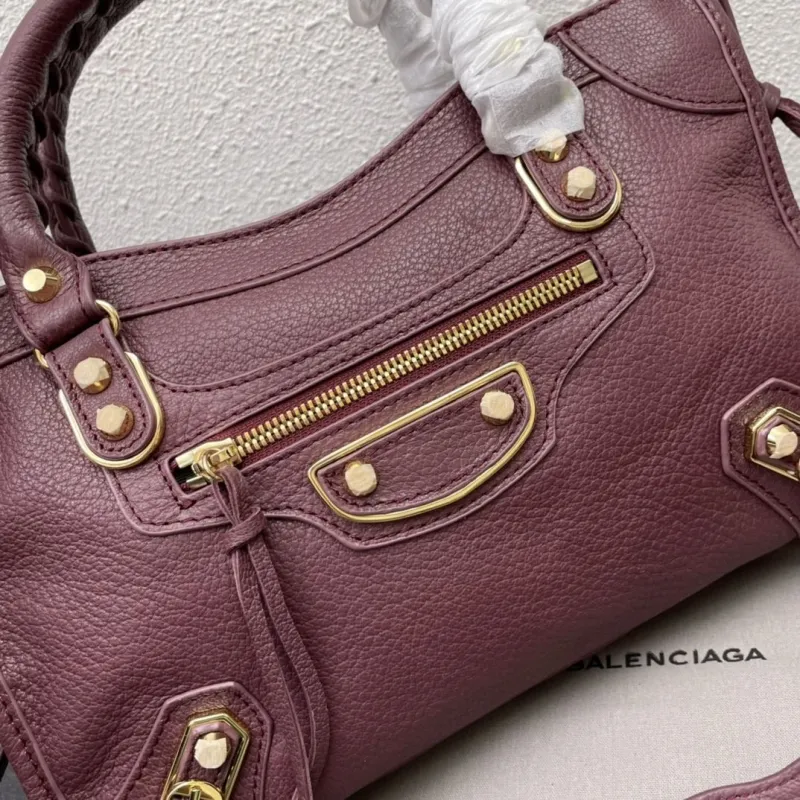 Balenciaga Burgundy Medium 28cm Top Handle Bag - Image 4