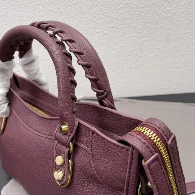Balenciaga Burgundy Medium 28cm Top Handle Bag - Image 6