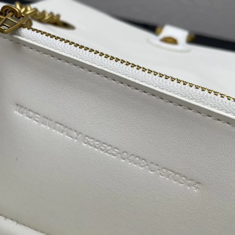 Balenciaga White Crocodile Embossed Small Chain Bag - Image 9