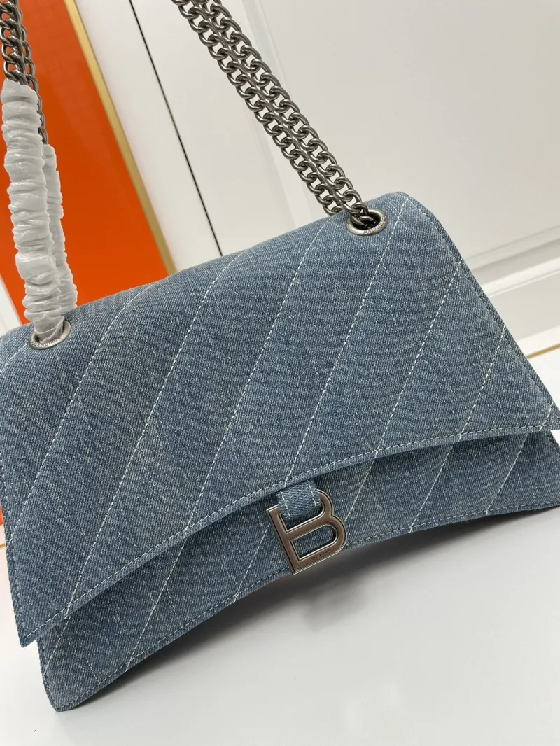 Balenciaga Large Denim Chain Shoulder Bag 8911 - Image 3