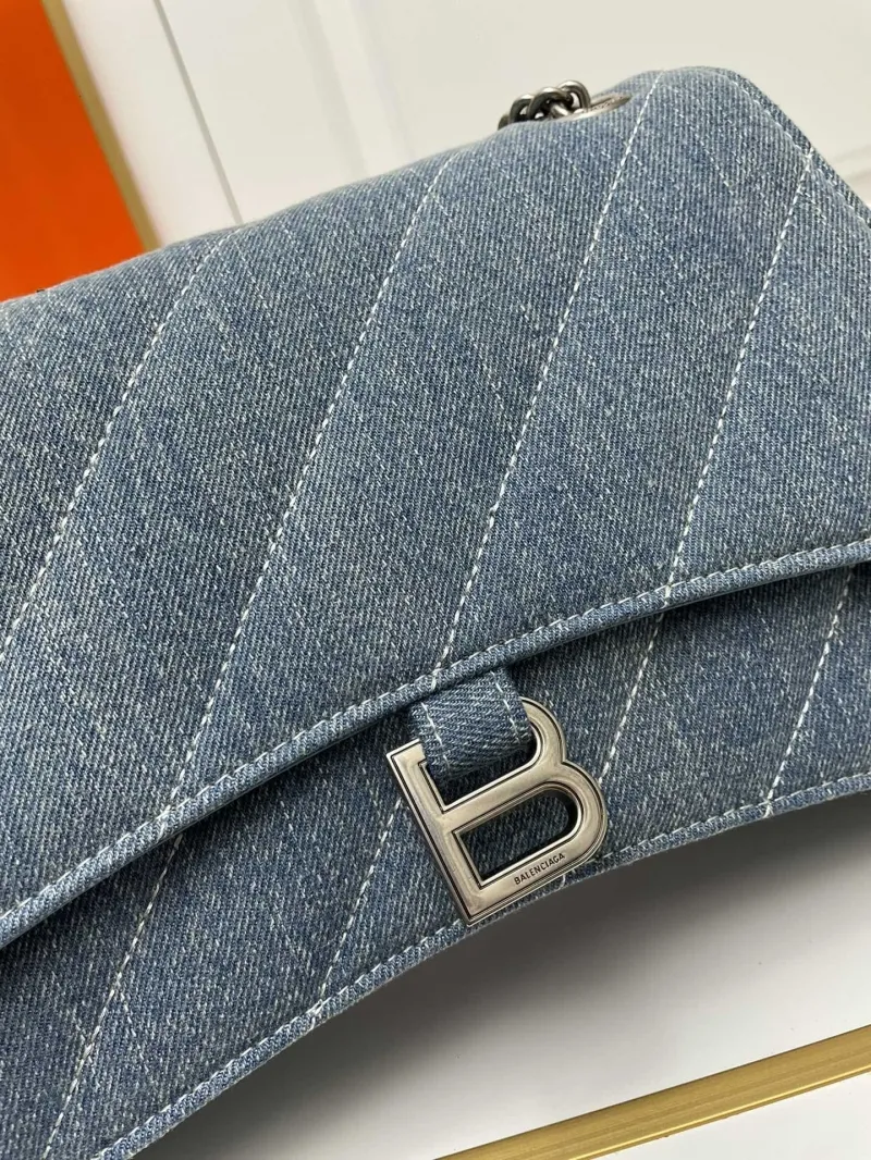 Balenciaga Large Denim Chain Shoulder Bag 8911 - Image 4