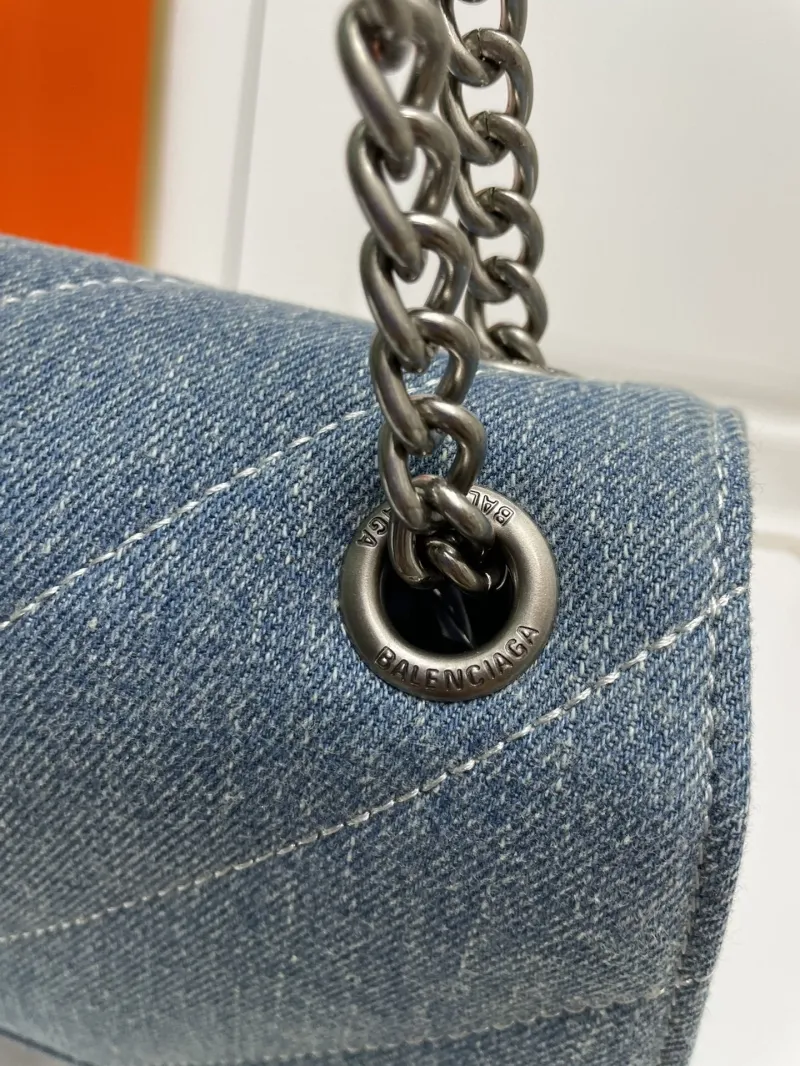 Balenciaga Large Denim Chain Shoulder Bag 8911 - Image 5